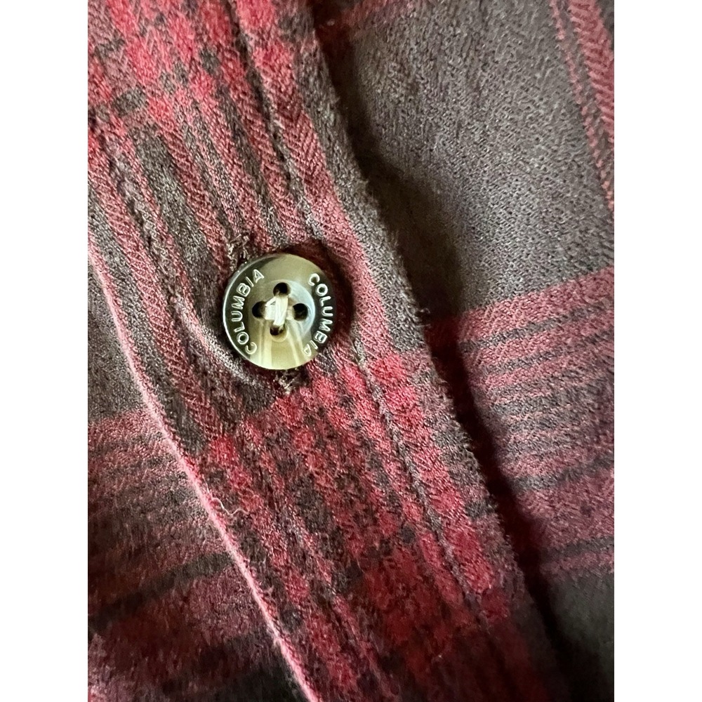Columbia‎ Mens Plaid Long Sleeve Button Down Shirt Red Black Large RN 69724 - Picture 6 of 11